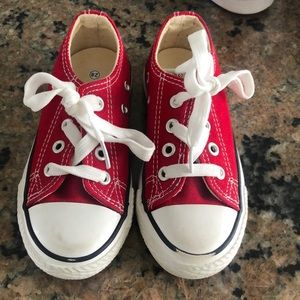 Girls red slip on sneakers size 10